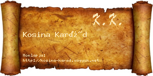 Kosina Karád névjegykártya
